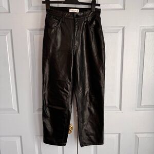 Abercrombie & Fitch Vegan Leather Pants Ankle Straight Ultra High Rise 28/6 Punk